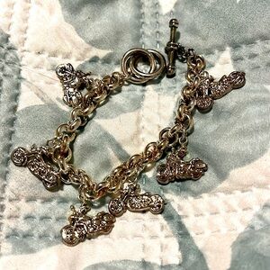 Vintage Silvertone Motorcycle Charm Bracelet